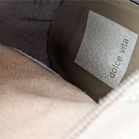 Dolce Vita Women Solei Western Cowgirl Leather Beige Suede Boots Size 8.5 - Picture 12 of 13